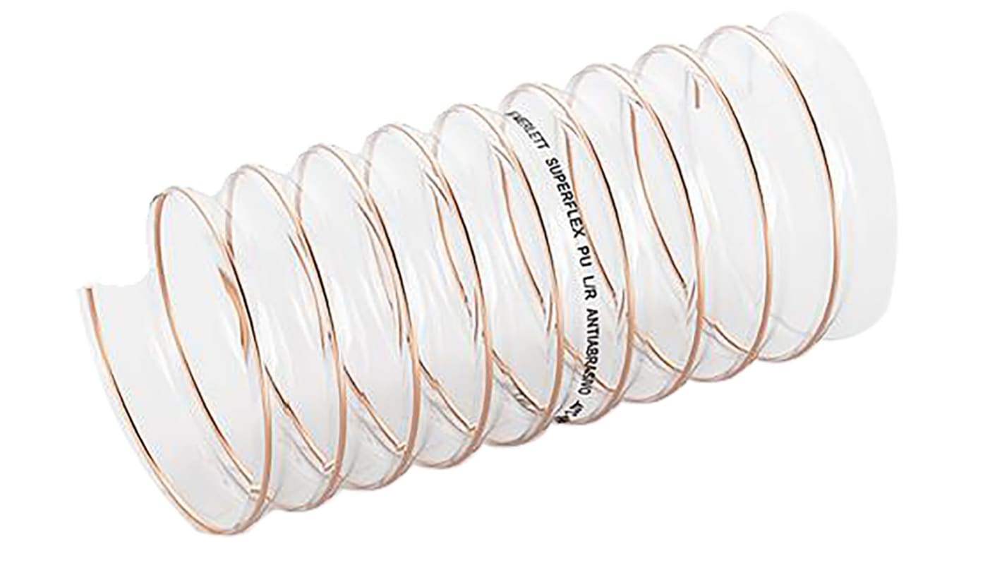 Conducto flexible, PUR, Transparente, reforzado, Longitud 5m, Diám.int. 63mm, Diám.ext. 68mm, Radio de curvatura 16mm