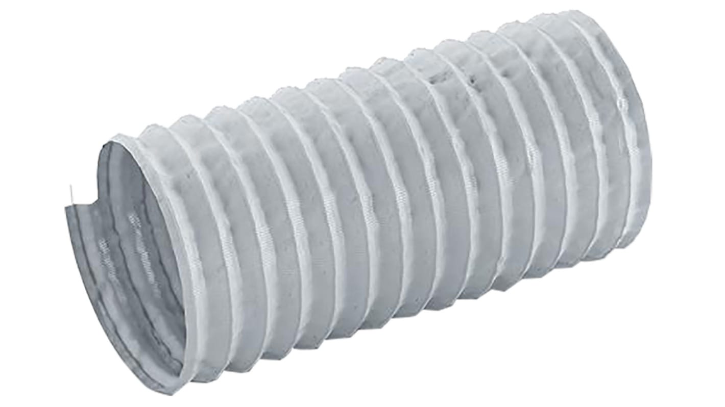 Contitech Grey PET, PVC Reinforced Flexible Ducting, 12m, 51mm Bend Radius