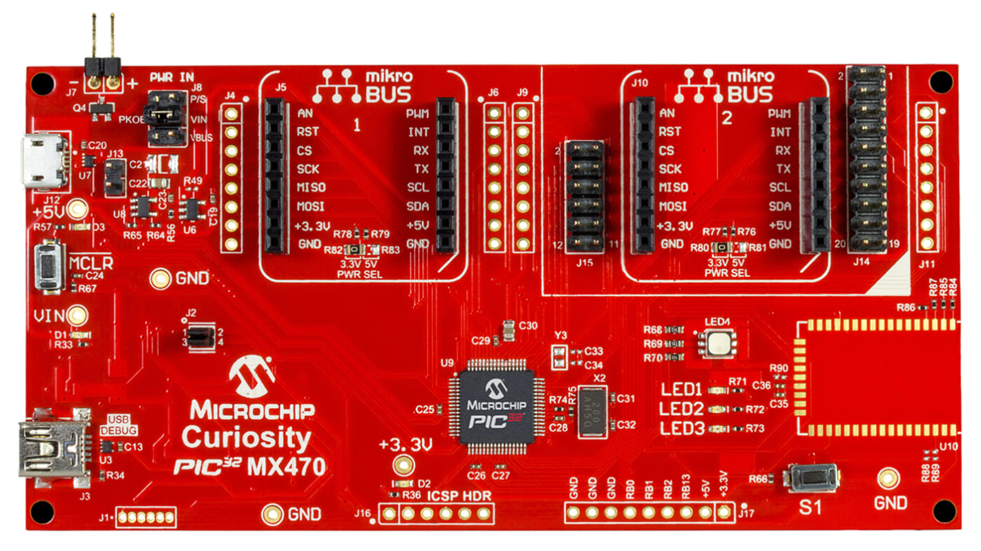 Microchip Curiosity PIC32MX470 MCU Development Board DM320103