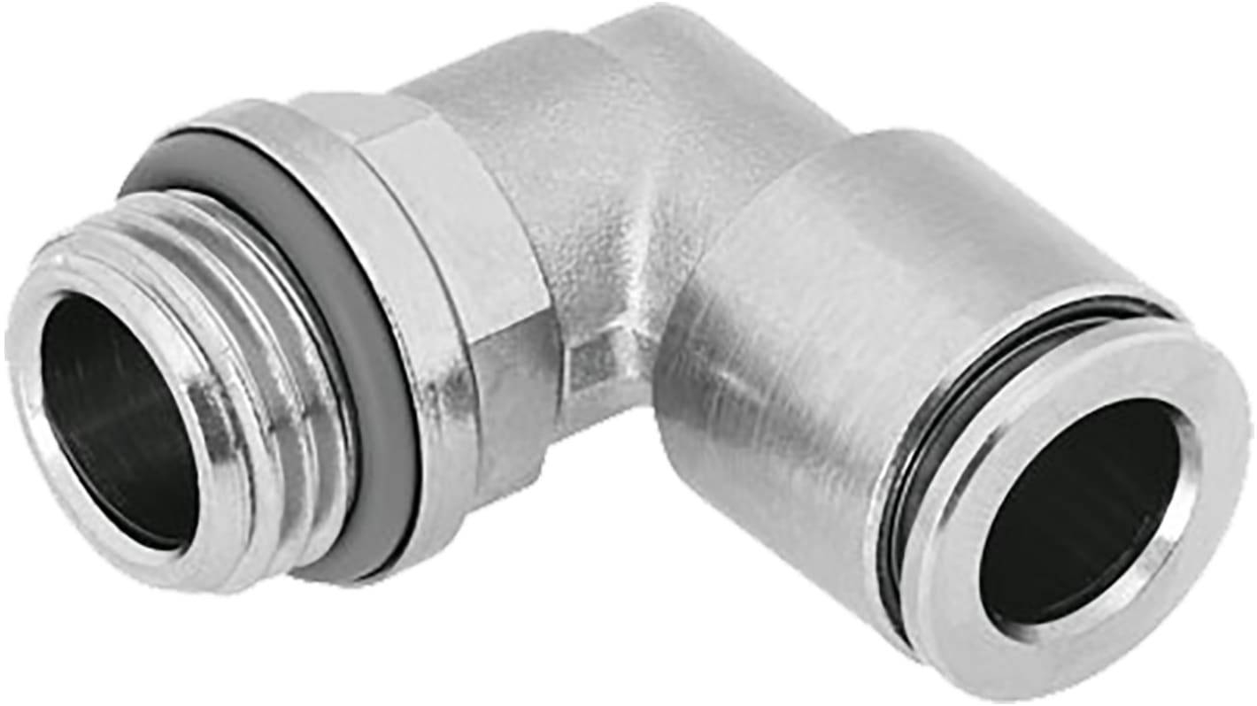 Festo NPQH Series Elbow Threaded Adaptor, G 1/4 Male to Push In 10 mm, Threaded-to-Tube Connection Style, 578285