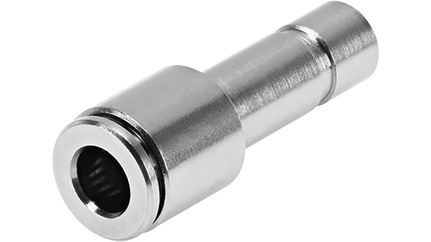 Festo NPQH 578306 8-mm-Steckanschluss x 6-mm-Steckanschluss Reduziernippel, Rohr-zu-Rohr, Messing vernickelt, 20 bar