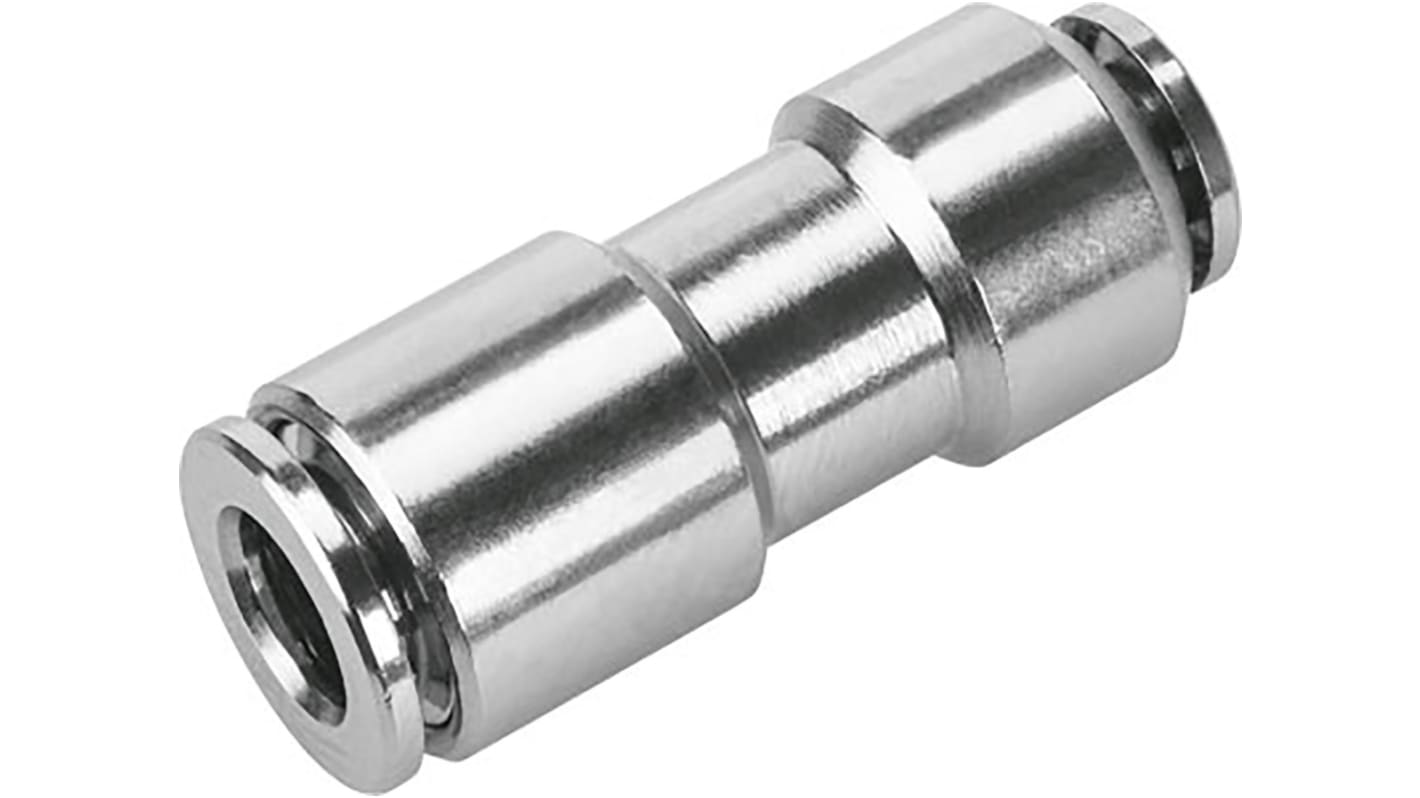 Festo NPQH 578330 8-mm-Steckanschluss x 6-mm-Steckanschluss Reduziernippel, Rohr-zu-Rohr, Messing vernickelt, 20 bar