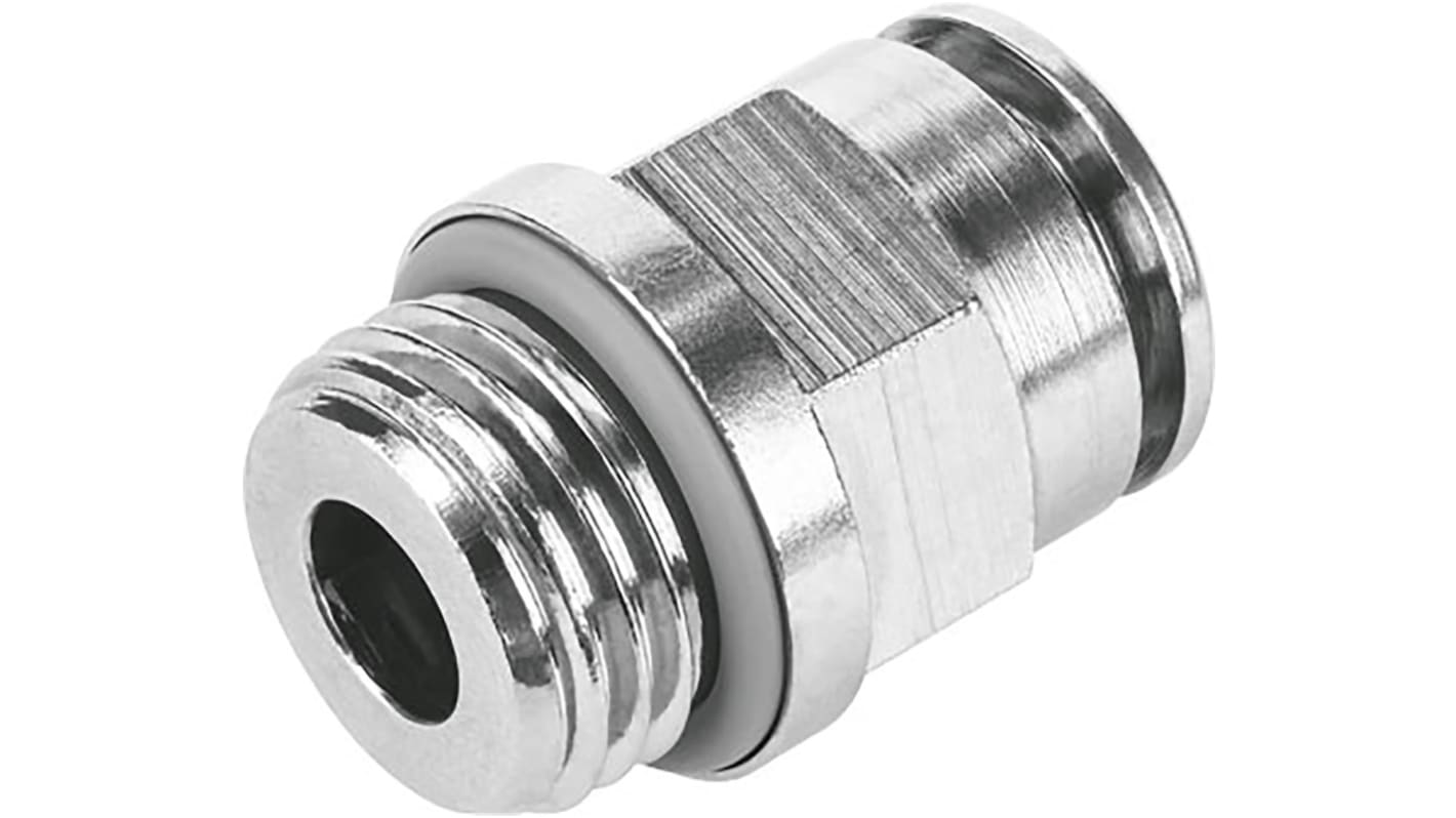 Festo NPQH 578340 G1/8 Stecker x 8-mm-Steckanschluss Gerader Gewindeadapter, Gewinde-zu-Rohr, Messing, 20 bar