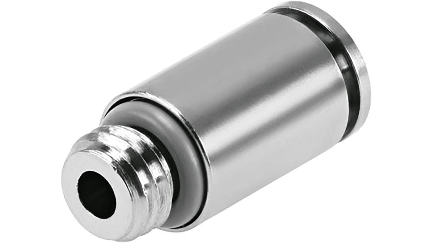 Festo NPQH Series Straight Threaded Adaptor, G 1/8 Male to Push In 6 mm, Threaded-to-Tube Connection Style, 578375