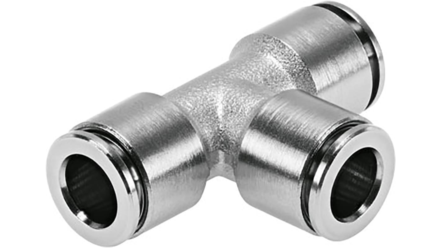 Festo NPQH 578381 6-mm-Steckanschluss x 6-mm-Steckanschluss T-Einsteckadapter, Rohr-zu-Rohr, Messing, 20 bar
