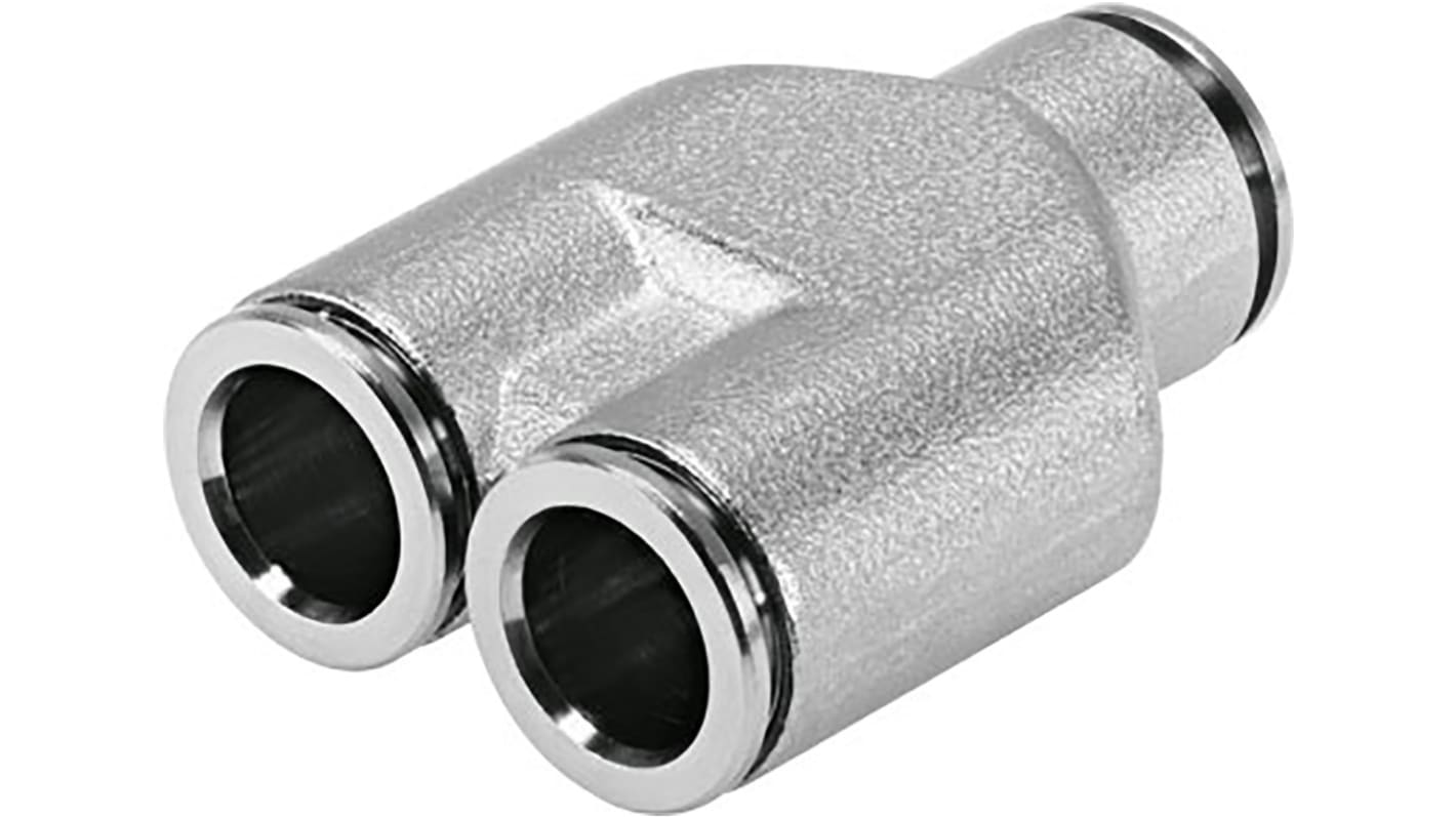 Festo NPQH Series Y Tube-to-Tube Adaptor, Push In 10 mm to Push In 10 mm, Tube-to-Tube Connection Style, 578412