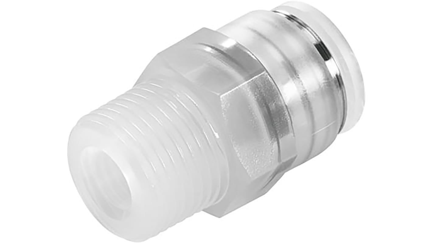 Festo NPQP Series Straight Threaded Adaptor, R 1/8 Male to Push In 6 mm, Threaded-to-Tube Connection Style, 133043