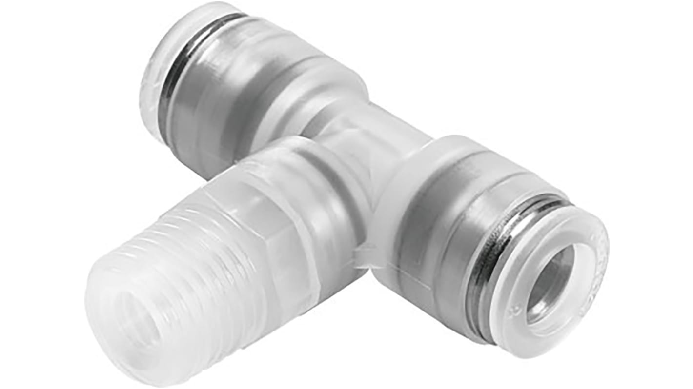 Festo NPQP Series Tee Threaded Adaptor, Push In 10 mm to Push In 10 mm, Threaded-to-Tube Connection Style, 133077