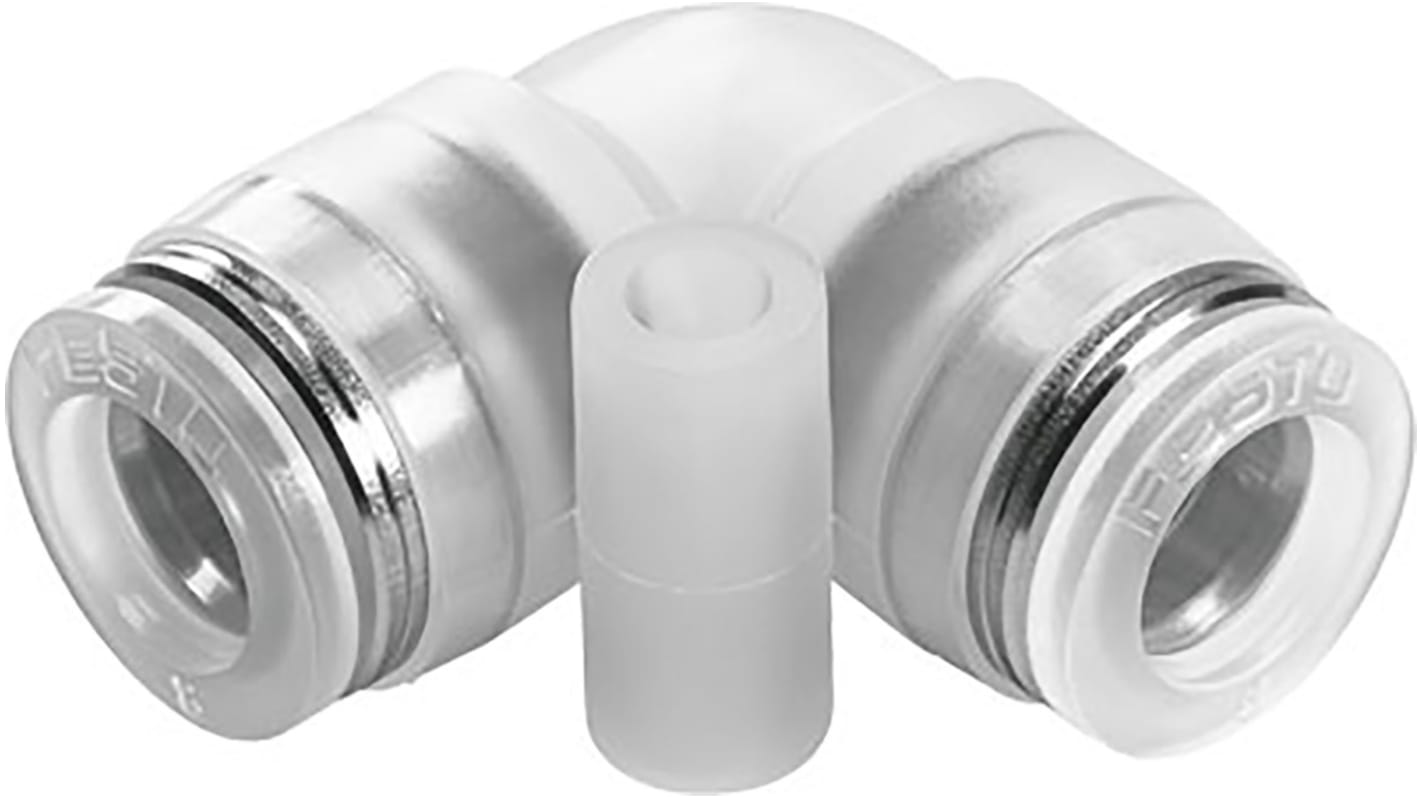 Festo Elbow Tube-toTube Adaptor, Push In 4 mm to Push In 4 mm, Tube-to-Tube Connection Style, 133105