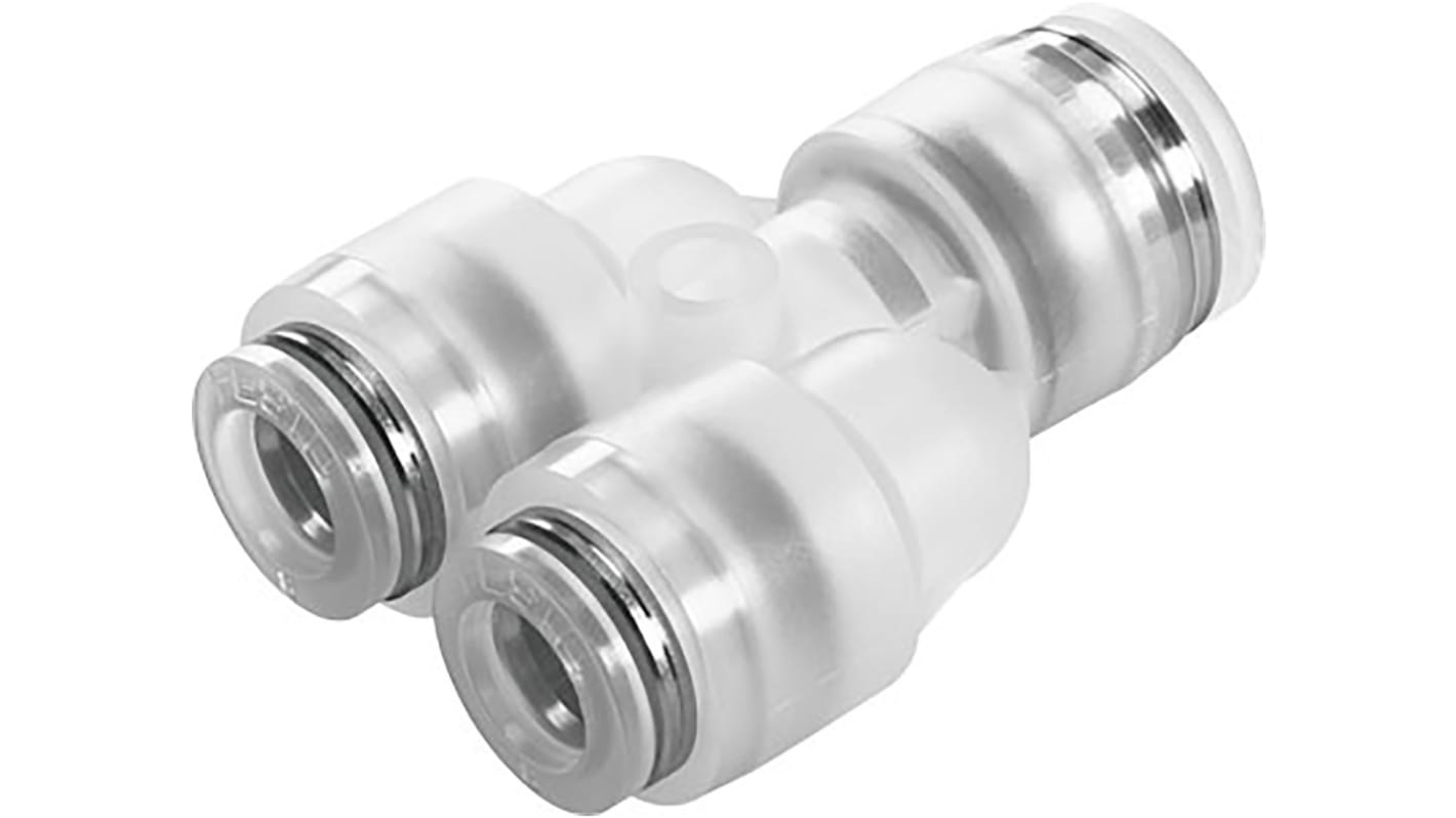 Festo NPQP Series Y Tube-to-Tube Adaptor, Push In 12 mm to Push In 10 mm, Tube-to-Tube Connection Style, 133127