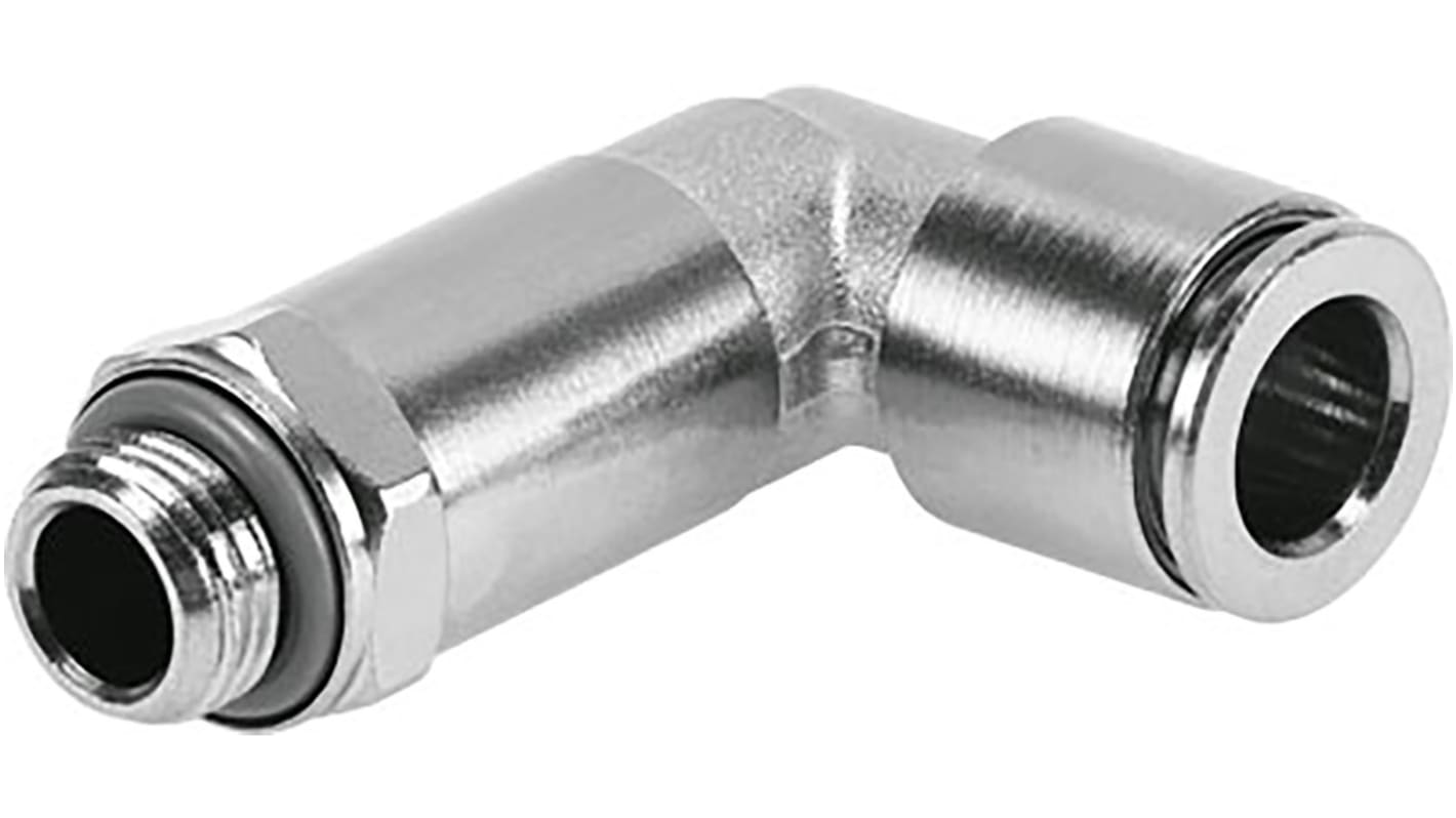 Festo NPQH Series Elbow Threaded Adaptor, G 3/8 Male to Push In 10 mm, Threaded-to-Tube Connection Style, 578269