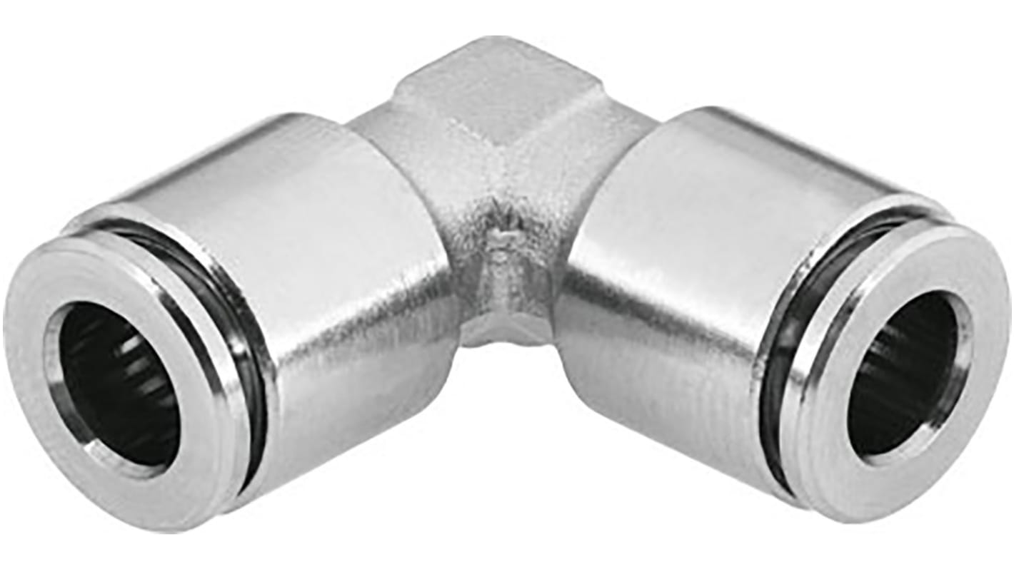 Festo Elbow Tube-toTube Adaptor, Push In 8 mm to Push In 8 mm, Tube-to-Tube Connection Style, 578272