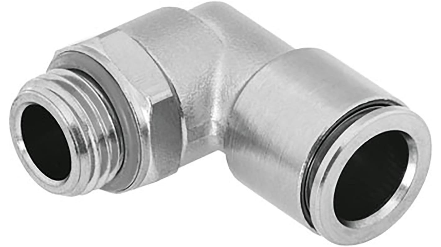 Festo NPQH 578277 M5-Außengewinde x 6-mm-Steckanschluss Winkelgewindeadapter, Gewinde-zu-Rohr, Messing, M5 Stecker,