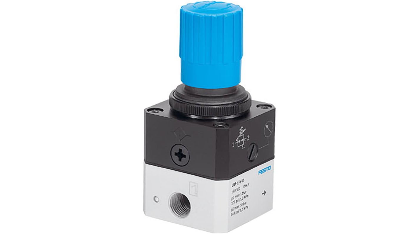 Festo G 1/4 Pneumatic Regulator - 1bar to 12bar, 1/4in, 7bar max. input, 159500
