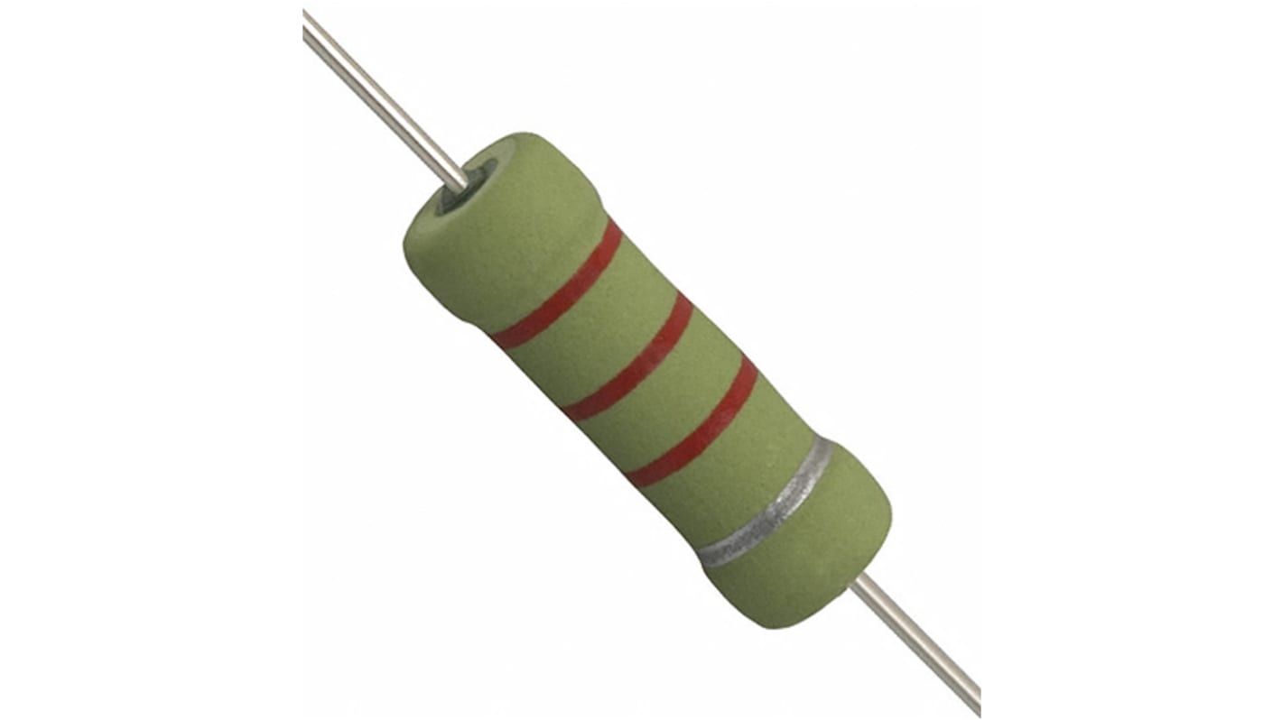 Arcol Ohmite 硅树脂陶瓷电阻, 2.2kΩ, 1W, ±10%容差, Minimum of -1300ppm/°C, OX系列