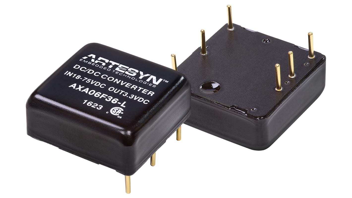 Artesyn / Advanced Energy AXA DC-DC Converter, 5V dc/ 5A Output, 9 → 36 V dc Input, 25W, Through Hole, +85°C Max