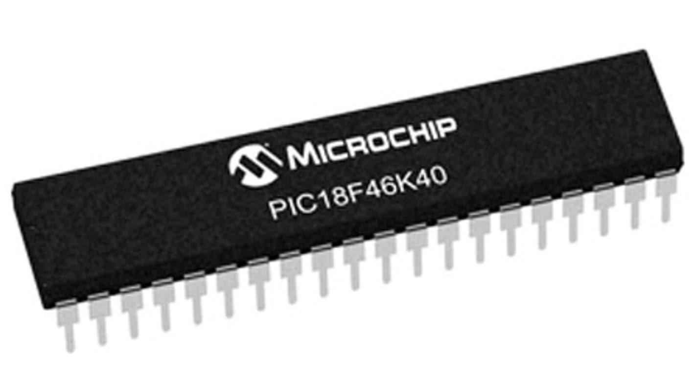 Microcontrolador Microchip PIC18F46K40-I/P, núcleo PIC de 8bit, RAM 3,728 kB, 64MHZ, DIP de 40 pines