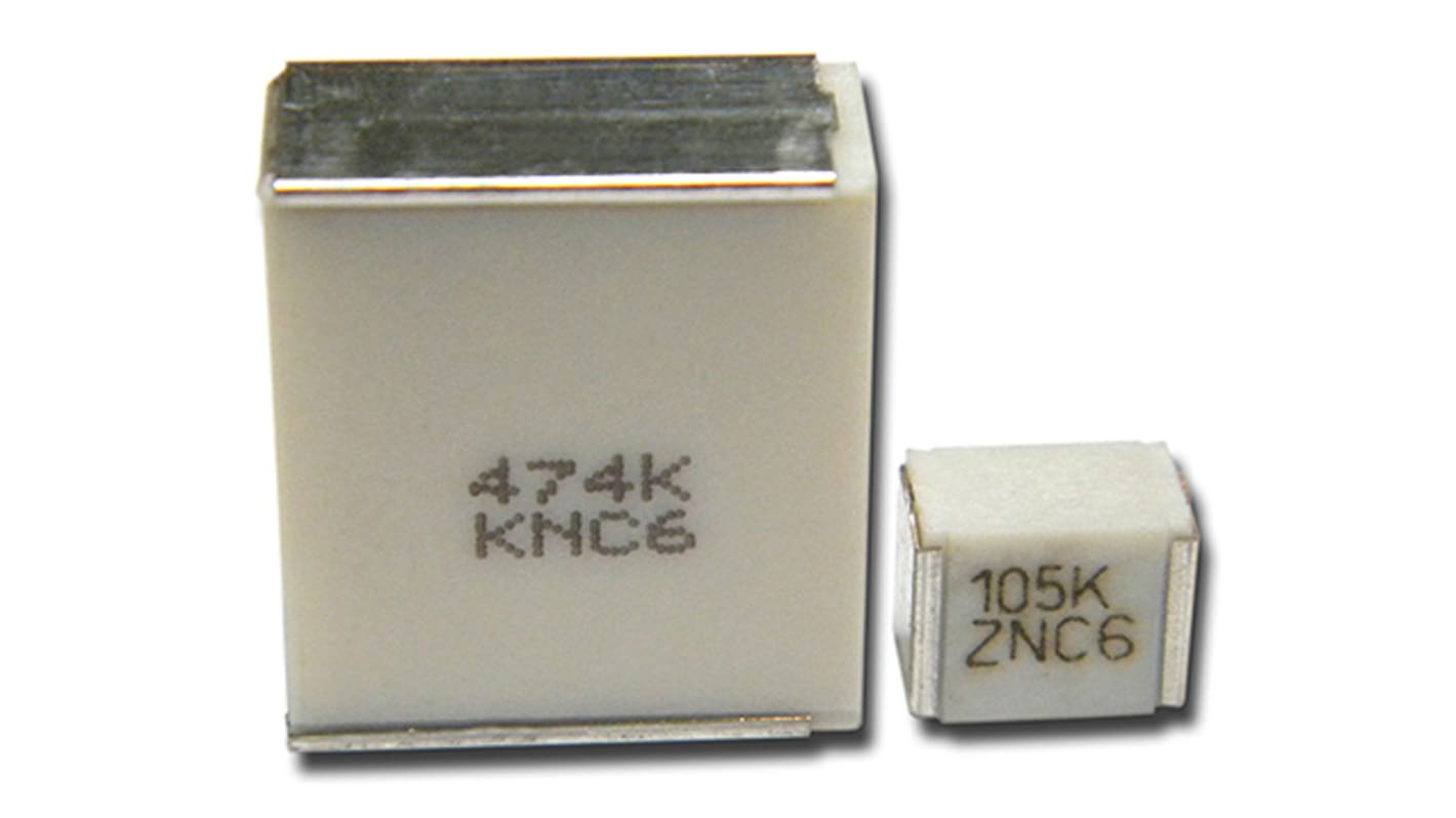 Condensador de película KEMET, 100nF, ±10%, 120 V ac, 250V dc, Montaje en Superficie