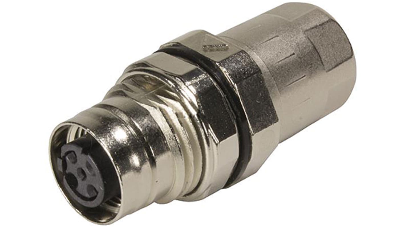 Conector circular Harting hembra serie M12 de 8 vías hembra, montaje aéreo, IP65, IP67