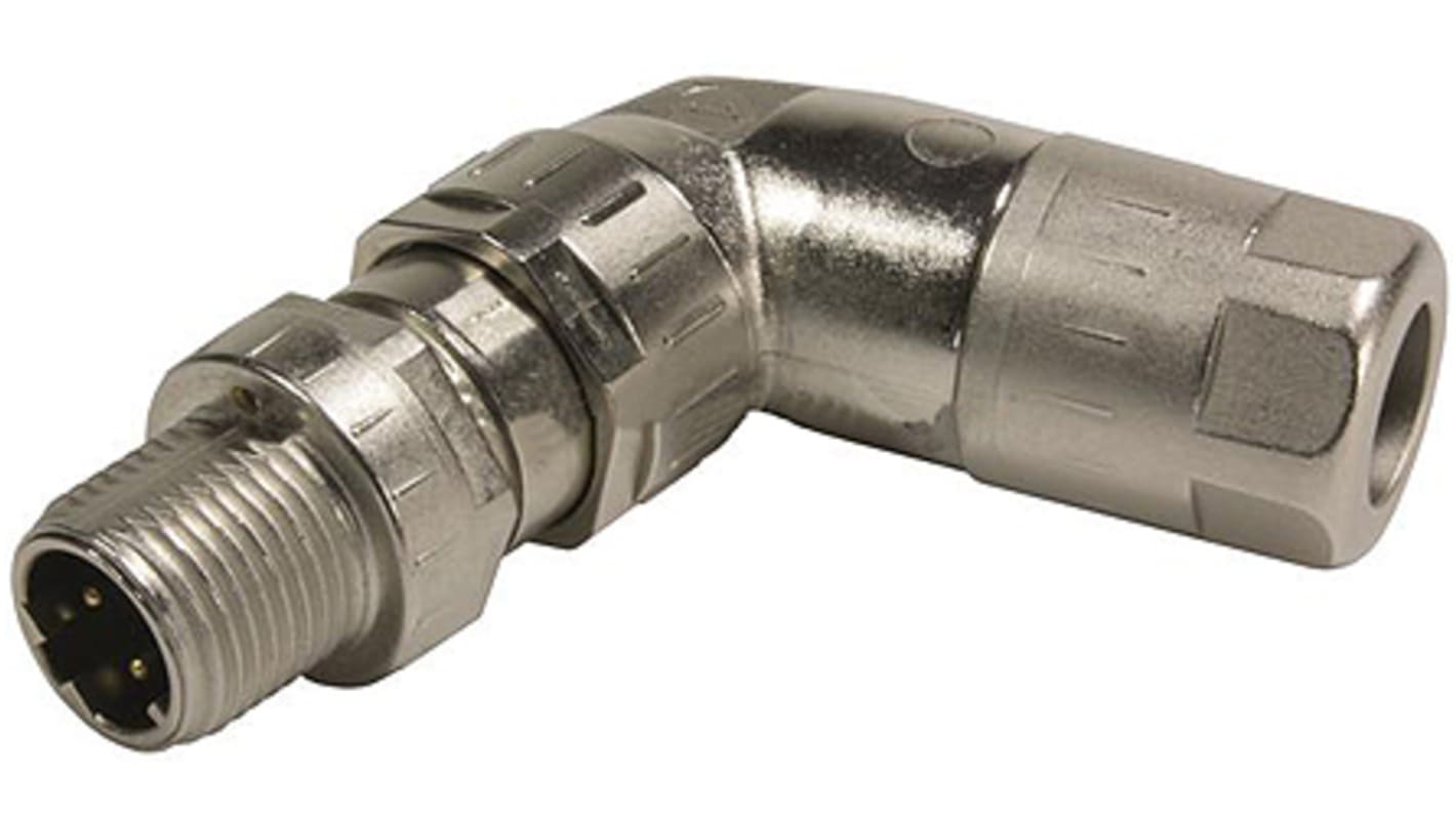 HARTING M12 Cirkulær konnektor, Retvinklet 8-Polet Stik, Kabelmontering med Han Kontakter, IP65, IP67