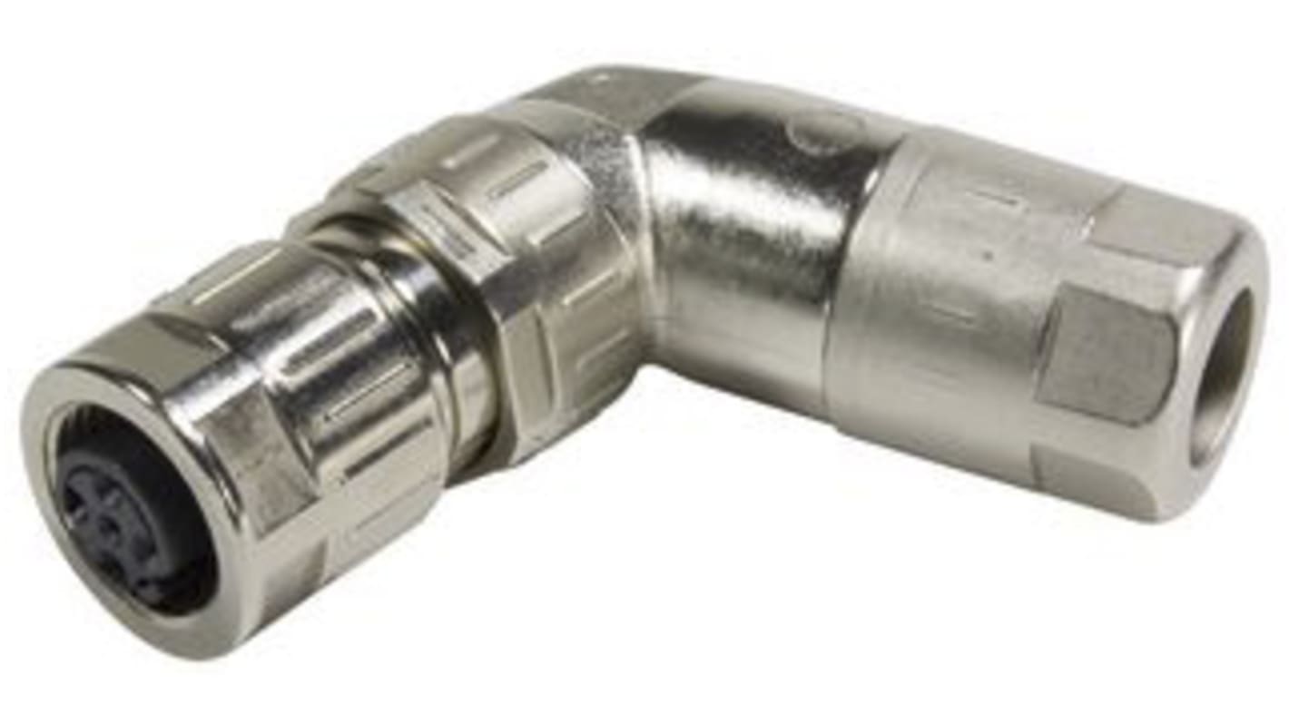 Conector circular HARTING hembra Ángulo de 90° de 4 vías hembra, montaje aéreo, IP65, IP67
