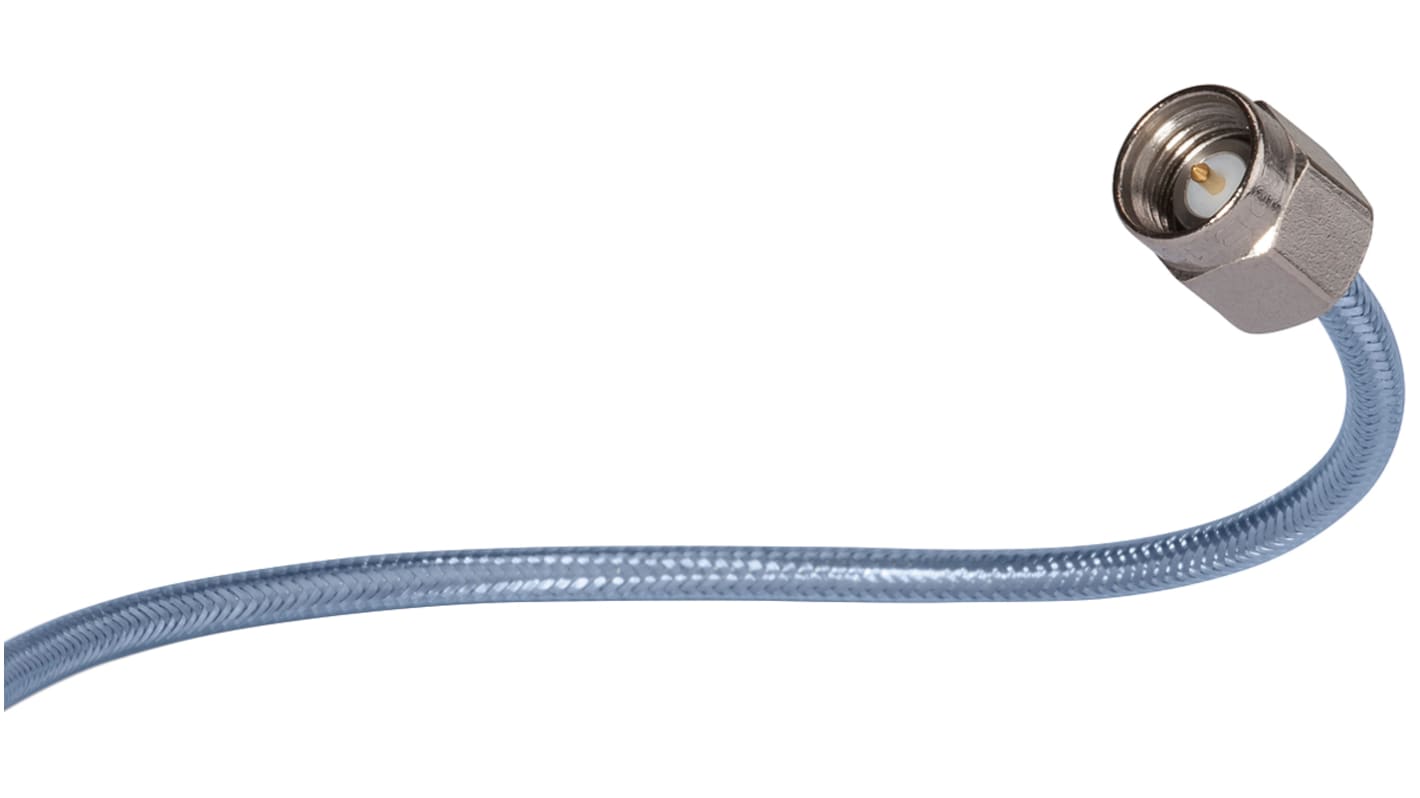 Cable coaxial RF Huber+Suhner, 50 Ω, con. A: SMA, Macho, con. B: SMA, Macho, long. 76.2mm Azul