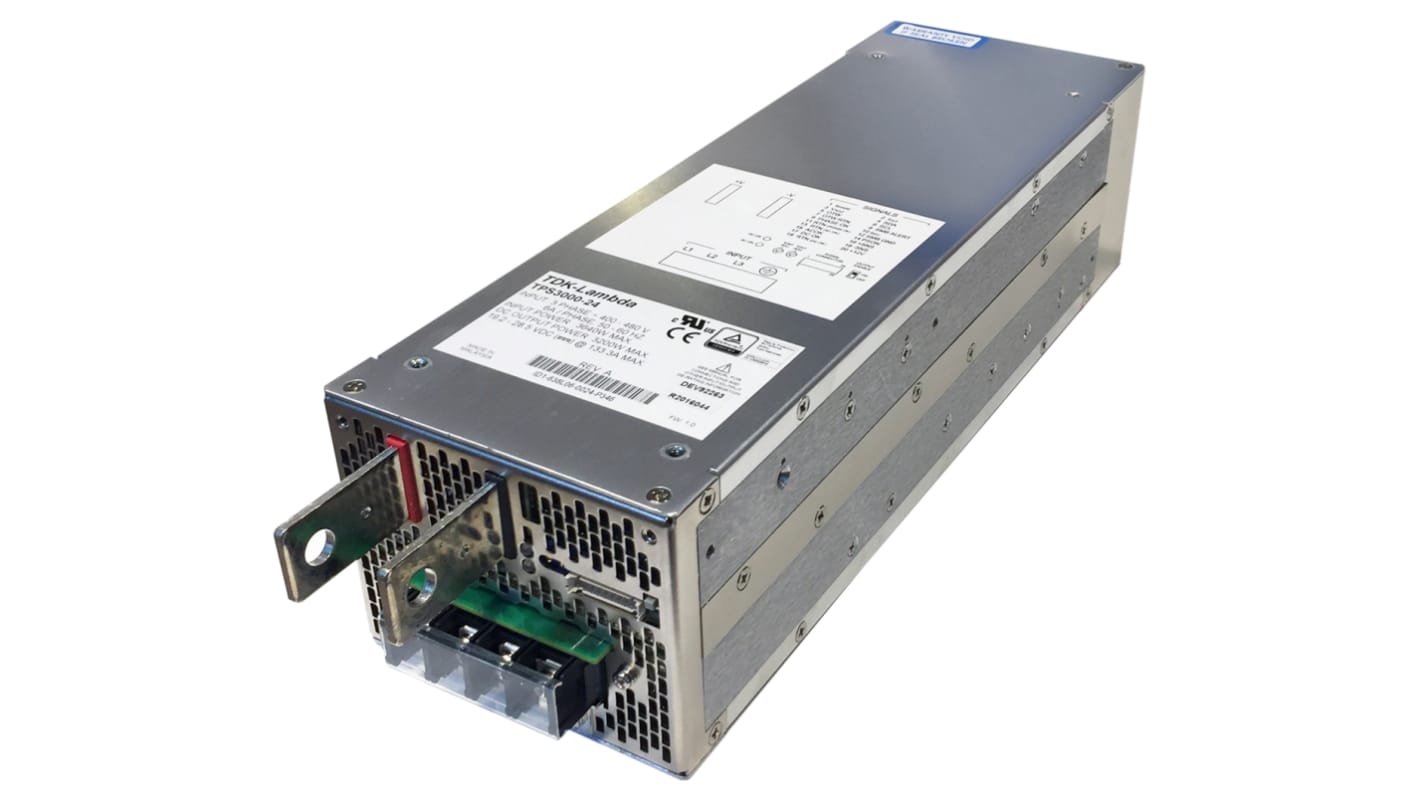 TDK-Lambda Switching Power Supply, TPS3000-24, 24V dc, 125A, 3kW, 1 Output, 350 → 528V ac Input Voltage