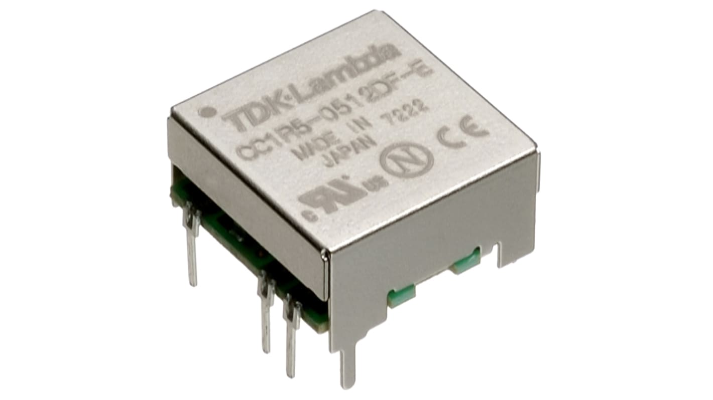 TDK-Lambda CC-E DC-DC Converter, 5V dc/ 300mA Output, 4.5 → 9 V dc Input, 1.5W, Surface Mount, +85°C Max Temp