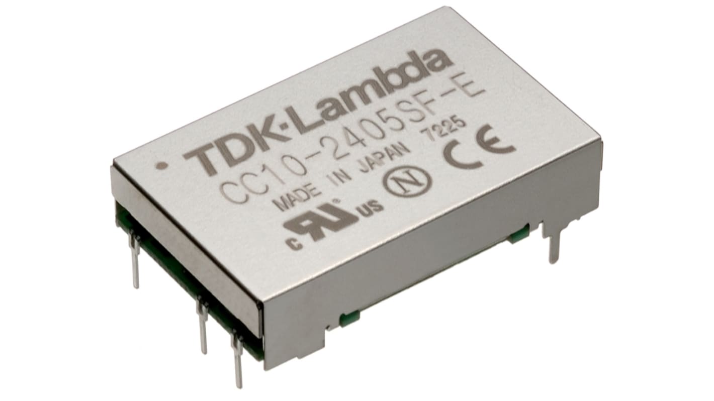 TDK-Lambda CC-E DC-DC Converter, 12V dc/ 1A Output, 18 → 36 V dc Input, 10W, Through Hole, +85°C Max Temp -40°C