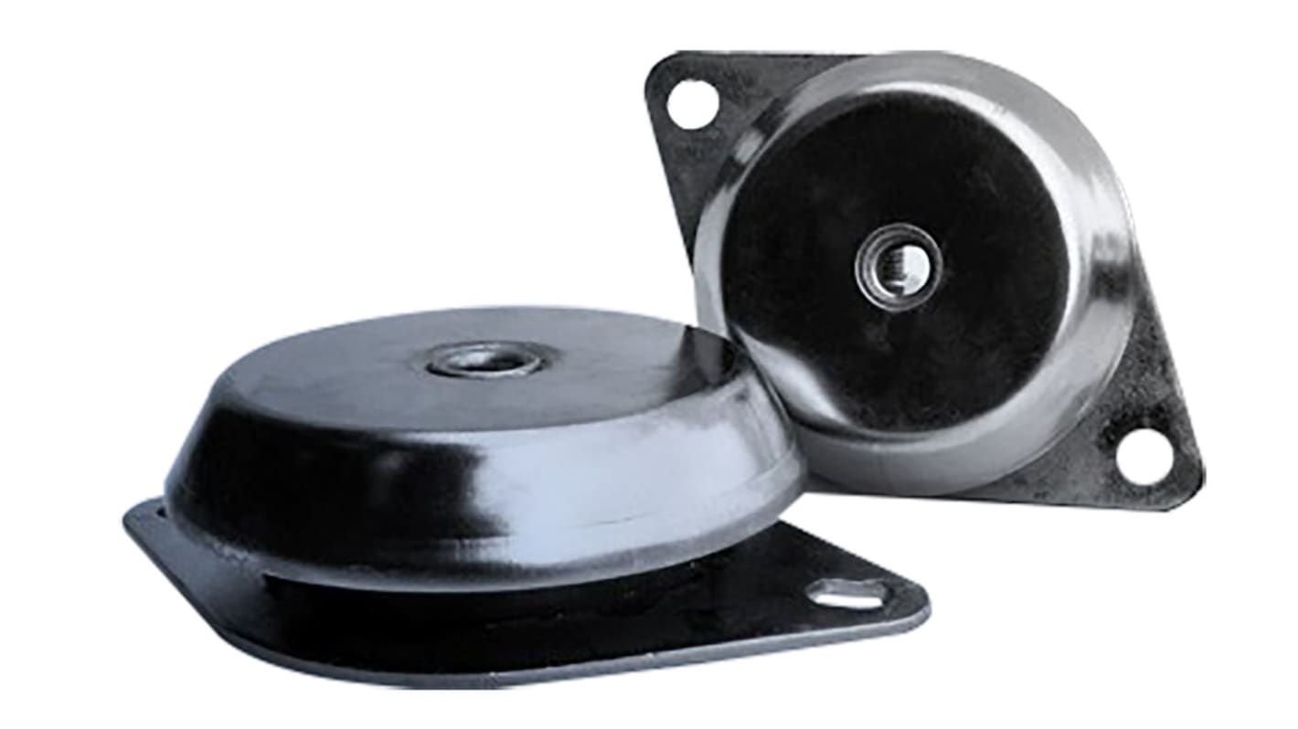 RS PRO Round M12 Anti Vibration Mount with 124kg Compression Load