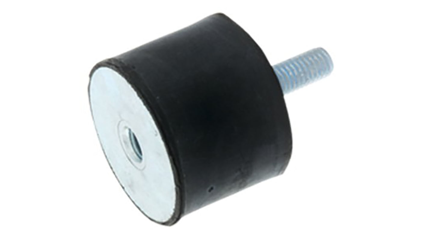 RS PRO Cylindrical M8 Anti Vibration Mount, Male to Female Bobbin with 54.56kg Compression Load