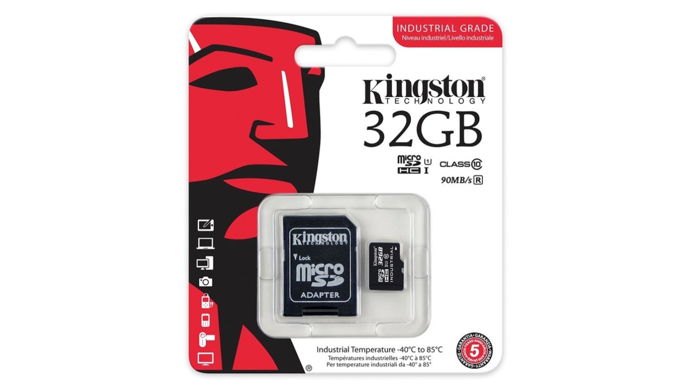 Kingston 32GB Industrial MicroSDHC Micro SD Card, Class 10