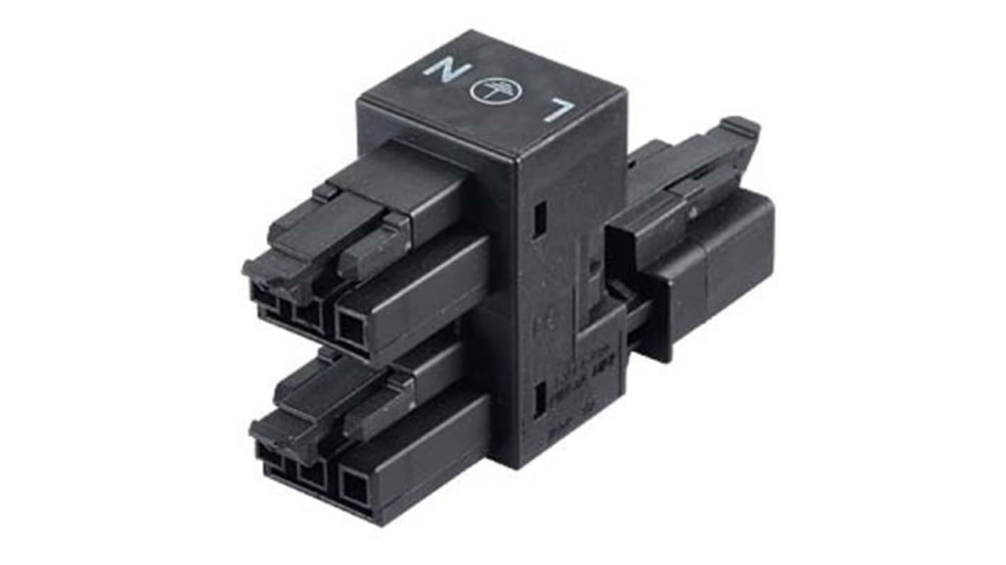 Wago Buchse/Stecker 890 Leuchtensteckverbinder, WINSTA MINI H-Verteiler-Steckverbinder, Kontakte: 3, Anz.Ausl. 3,