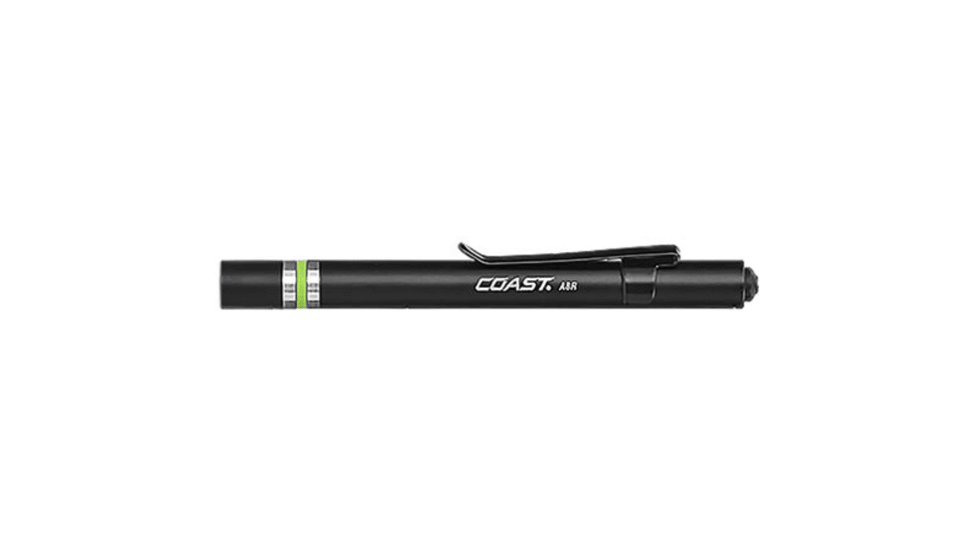 Coast 充电式笔形手电筒, 12 lm, LED, 电池组电池, 黑色, A系列, A8R