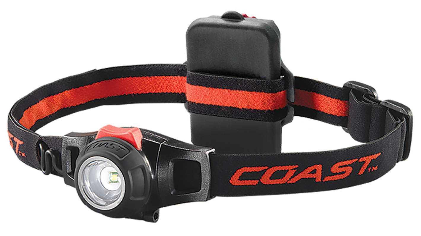Coast LED头灯, 285 lm, 119 m射程, AAA电池, 黑色, HL7