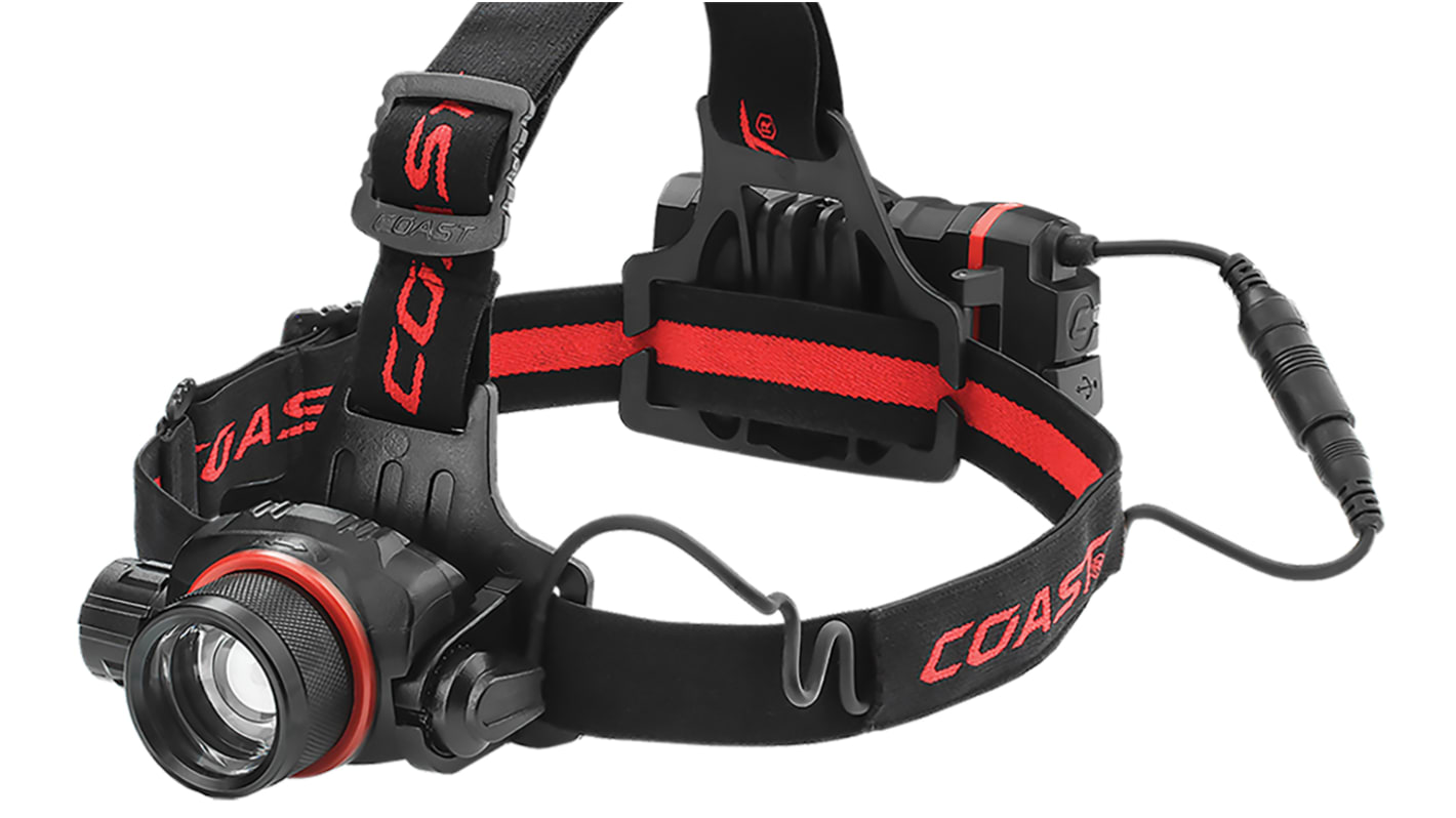 Coast LED充电头灯, 800 lm, 214 m射程, 锂离子 3.7 V 4400 mAh电池, IPX4, 黑色, HL8R