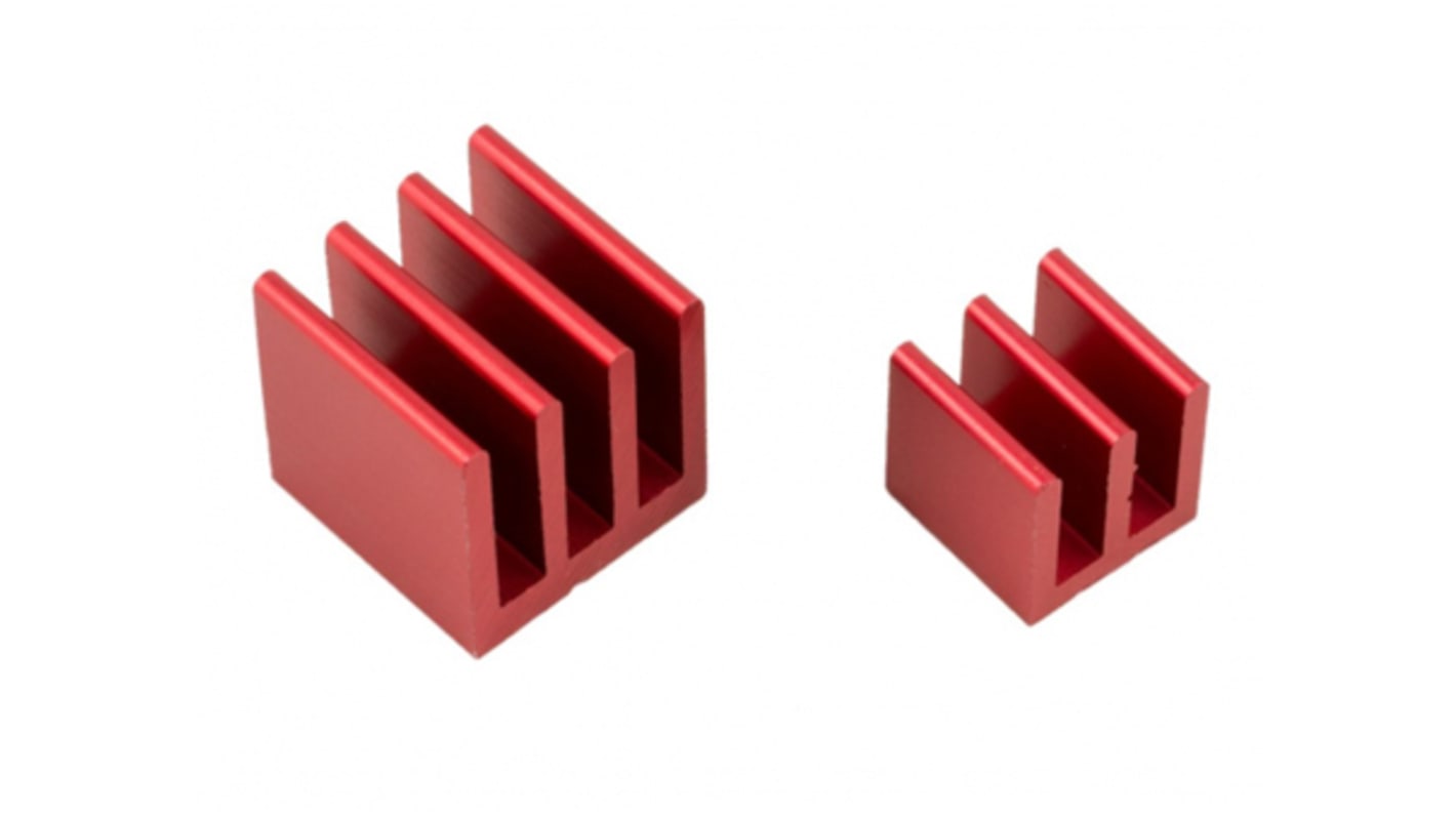 Heatsink, 25°C/W, 10 x 10 x 10 (Medium Ethernet Controller) mm, 14 x 14 x 14 (Large Broadcom CPU) mm, Thermal Adhesive