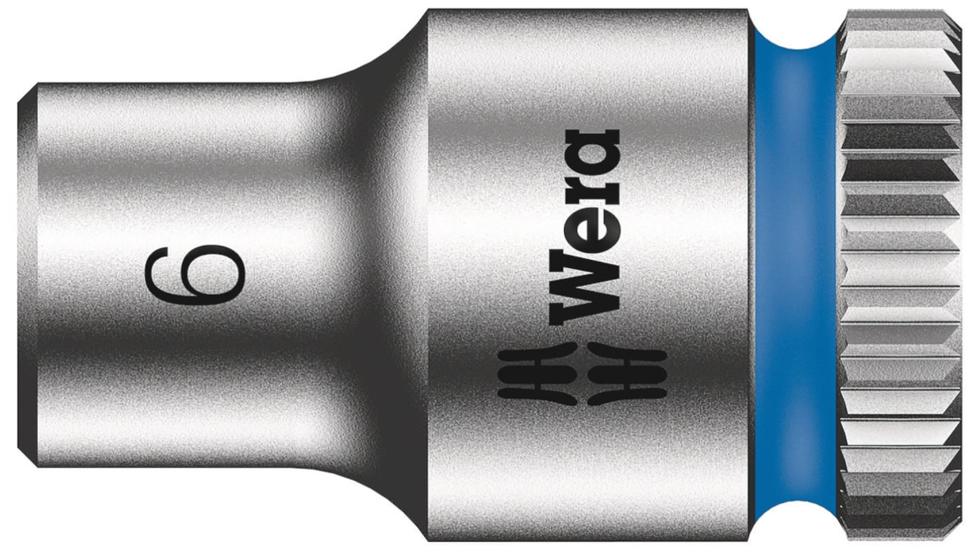 Wera 1/4 in Drive 6mm Standard Socket, 6 point, 23 mm Overall Length