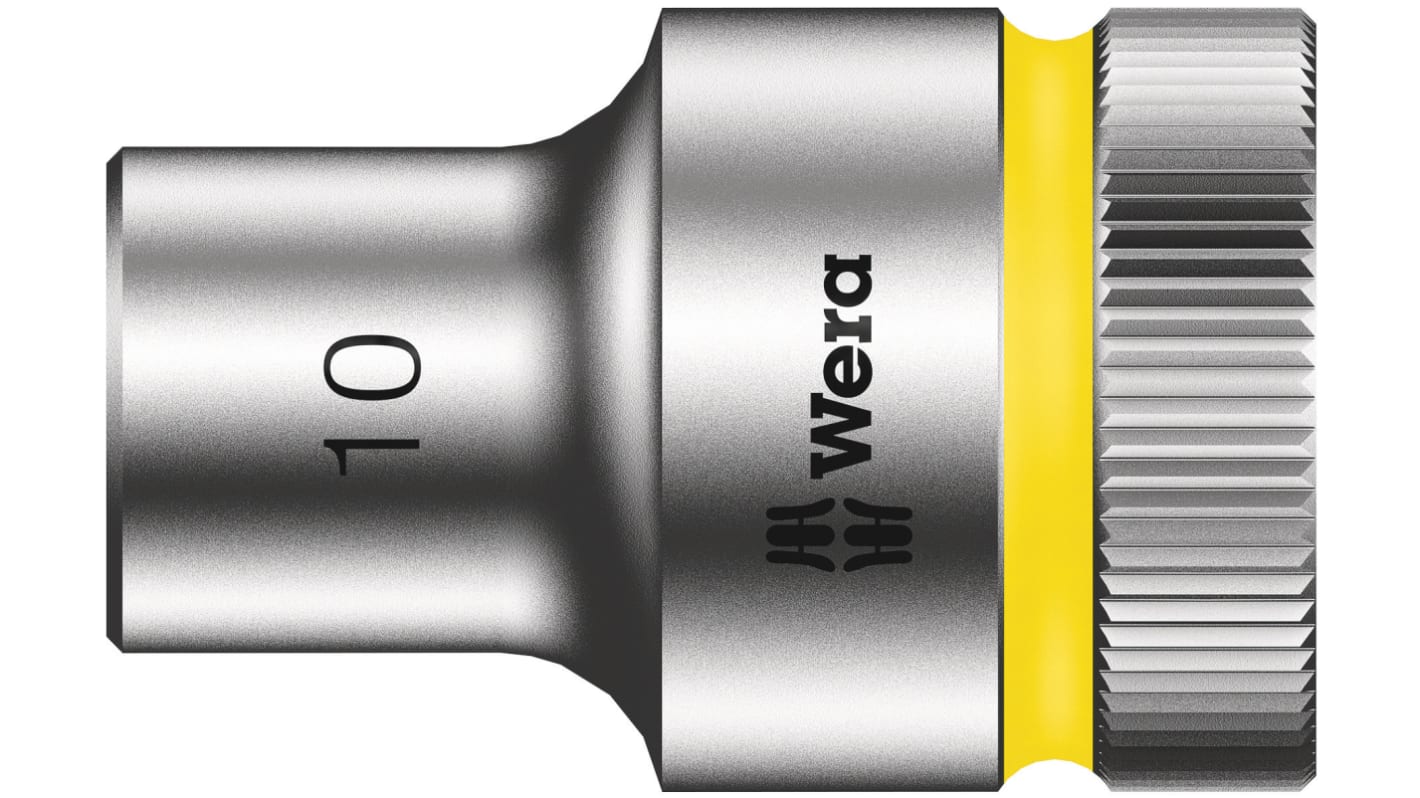 Wera 1/2 in Drive 10mm Standard Socket, 6 point, 37 mm Overall Length