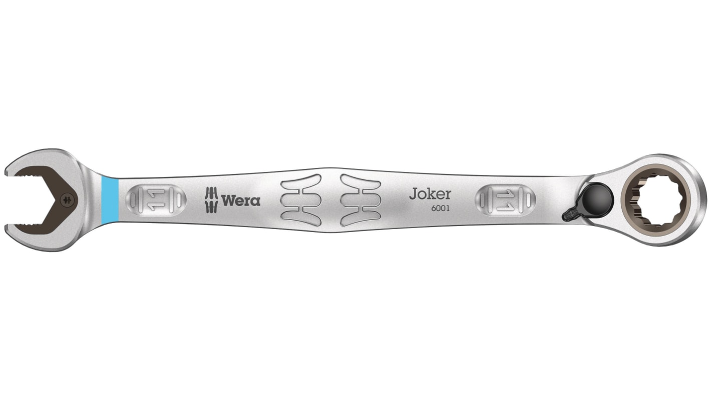 Wera Joker Series Combination Ratchet Spanner, 11mm, Metric, Double Ended, 165 mm Overall