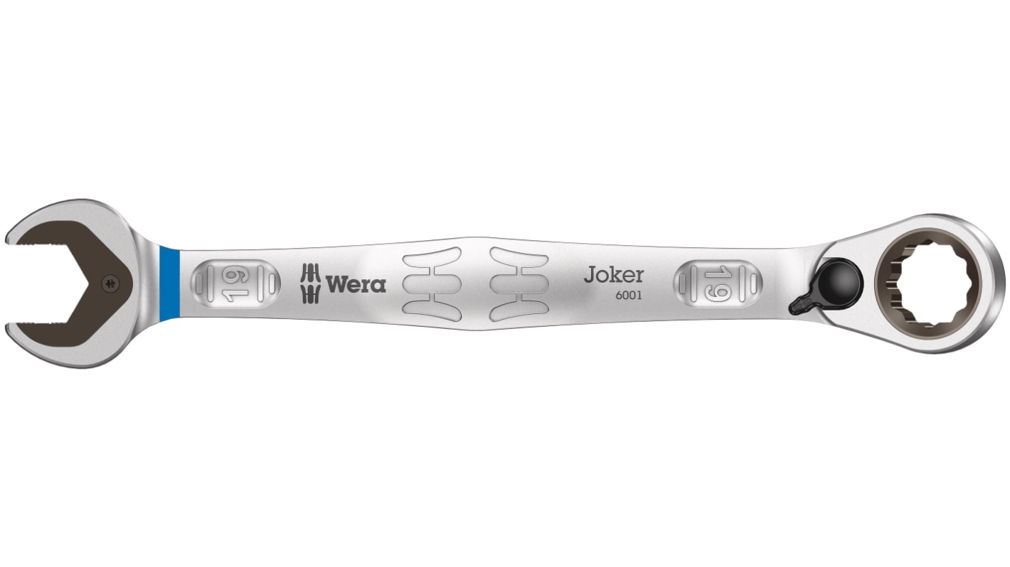 Wera Joker Series Combination Ratchet Spanner, 19mm, Metric, Double Ended, 246 mm Overall
