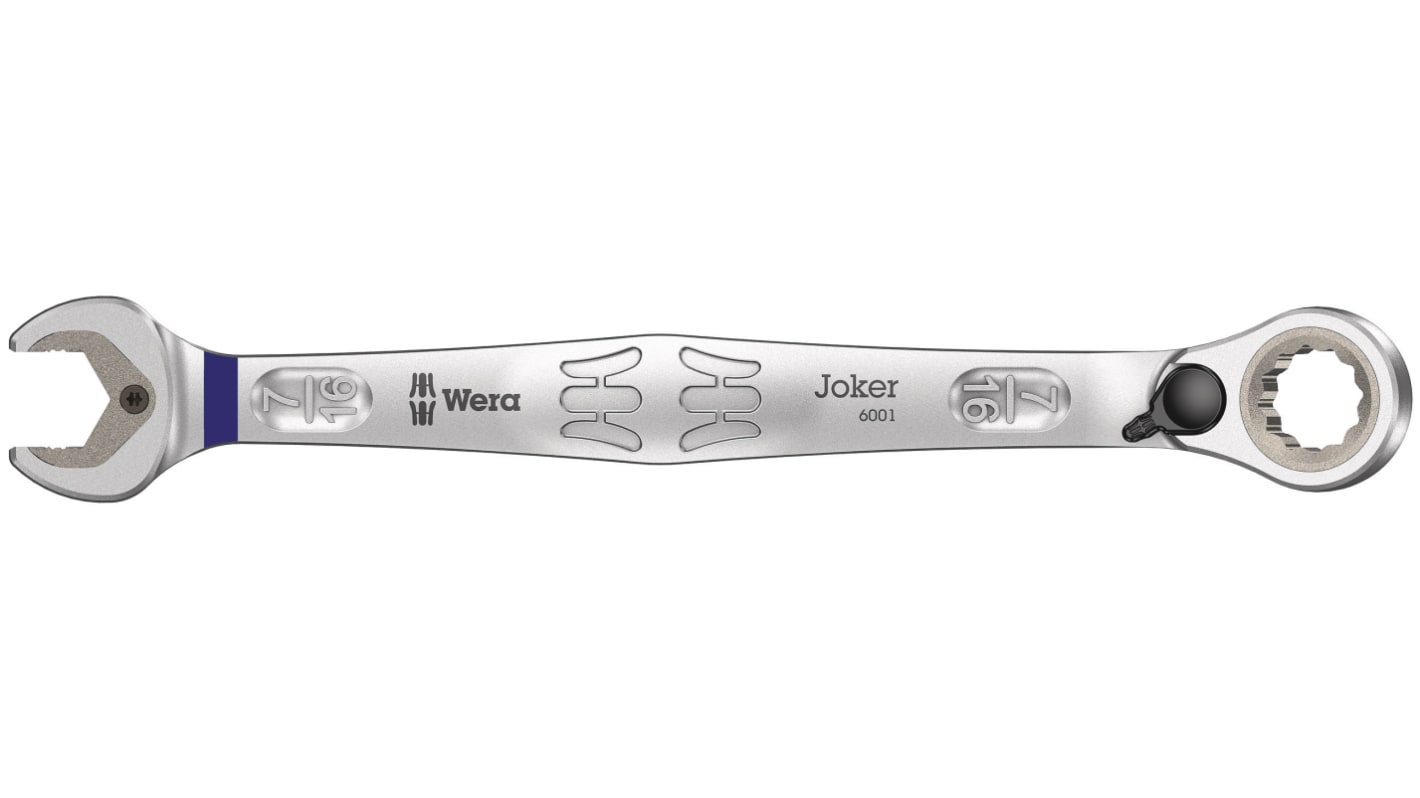 Wera Joker Series Combination Ratchet Spanner, 7/16in, Double Ended, 165 mm Overall