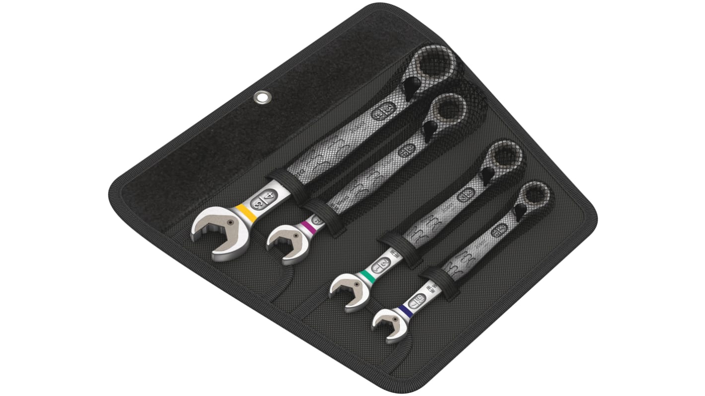 Wera Joker 6001 Series 4-Piece Spanner Set, 7/16 → 3/4 in