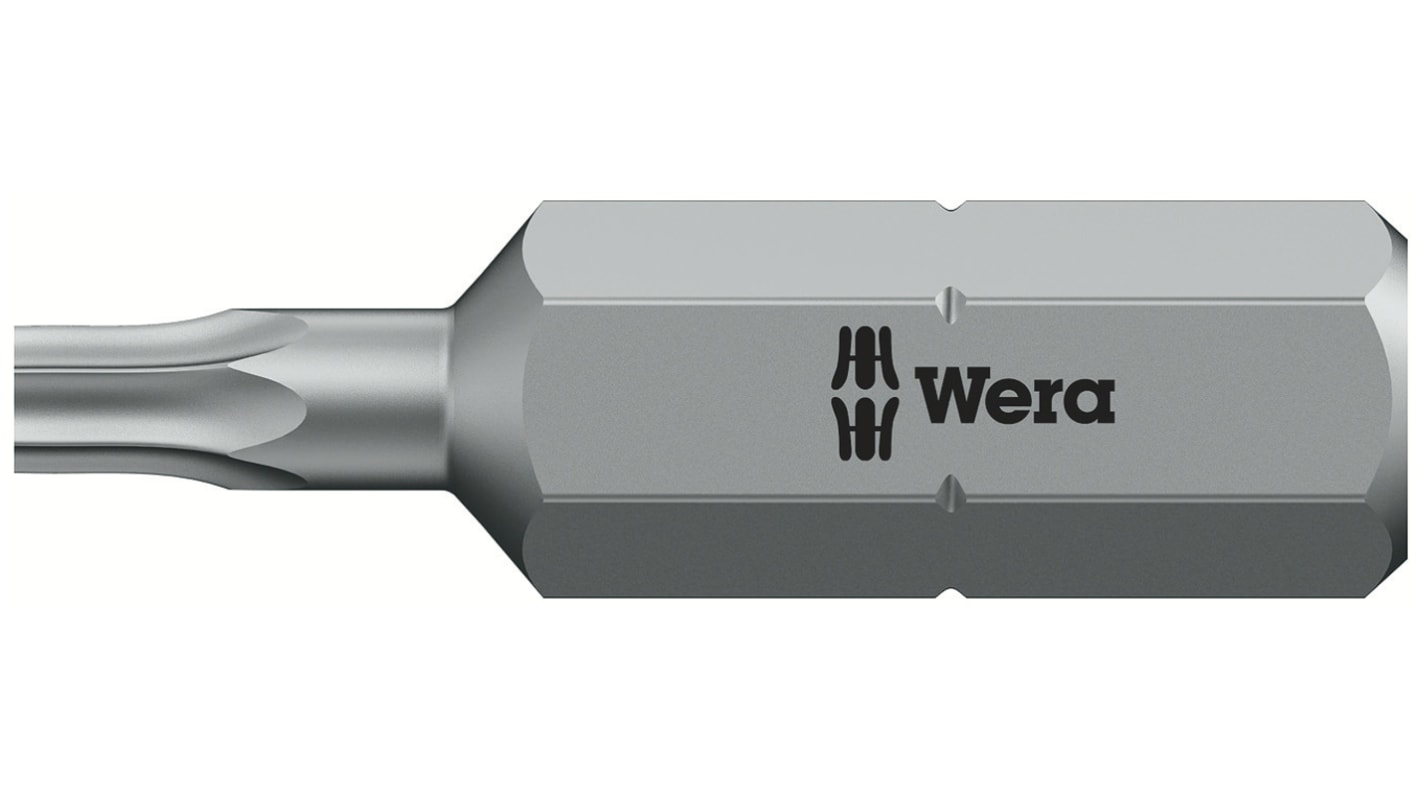 Wera Tamperproof Torx Screwdriver Bit, T8 Tip, 25 mm Overall