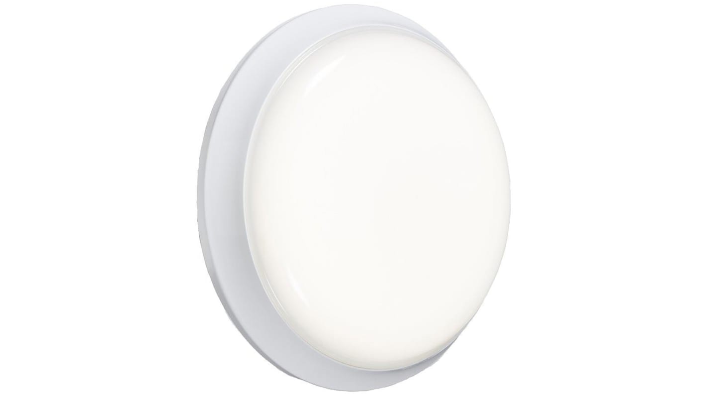 Knightsbridge Round LED Bulkhead Light, 12 W, 230 V, Lamp Supplied, IP54, BL
