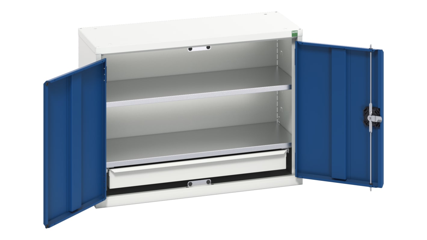 Bott 2 Door, 1 Drawer Steel Cupboard, 800 x 350 x 600mm
