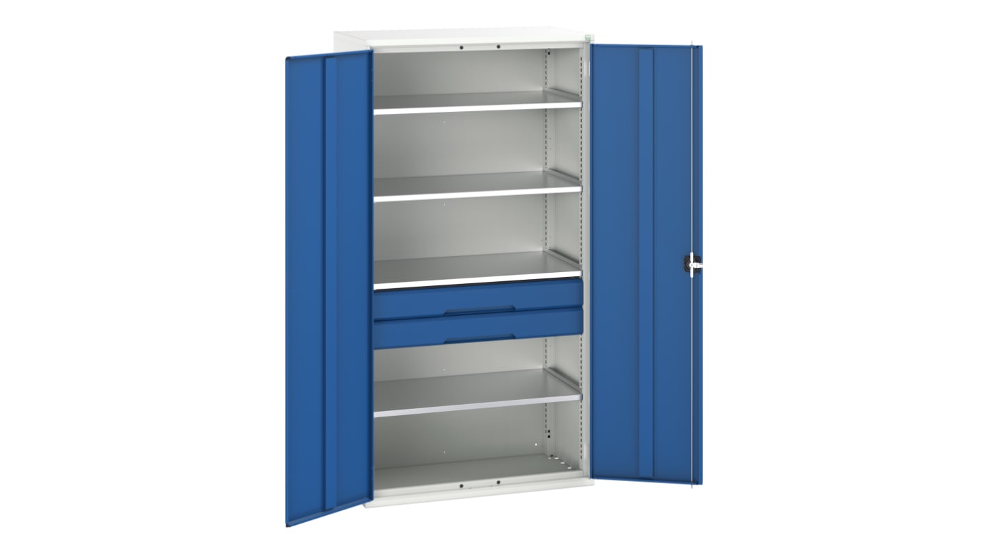 Bott, 2 Drawer Steel Floor Standing Cupboard, 1050 x 550 x 2000mm