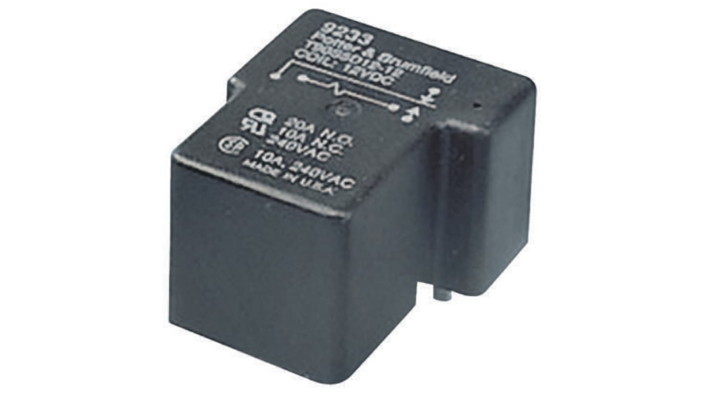 TE Connectivity PCB Mount Power Relay, 24V dc Coil, 30A Switching Current, SPDT