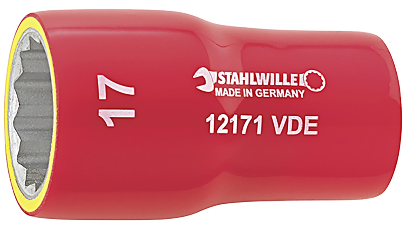 STAHLWILLE 3/8 in Drive 10mm Insulated Standard Socket, 12 point, VDE/1000V, 45 mm Overall Length