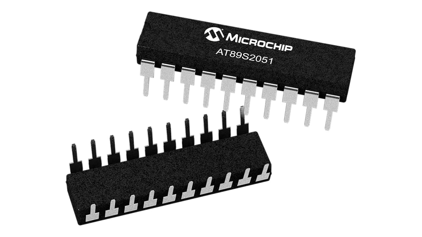 Microcontrollore Microchip, 8051, PDIP, AT89, 20 Pin, Su foro, 8bit, 24MHz